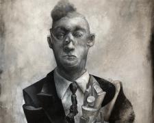 Blind Date, 2015, acrylic on panel, 12 x 12 x 3 3/8"