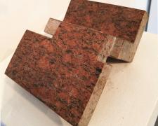 Diary "90, 1990, Arkansas red granite, 3 3/4 x 8 3/4 x 6 1/2"