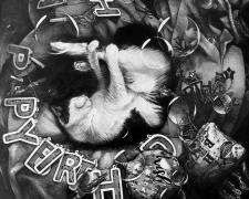 Mayuko Ono Gray, "18 Bubbles", 2024, graphite on paper, i.s. 18 x 18" / f.s. 27 1/2 x 27 1/2"