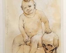 Meditations on Congenital Syphilis, 2018, graphite, acrylic on paper, p.s. 9 7/8 x 6" / f.s. 17 1/2 x 13 1/2"