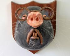 Mole, 2019, wire, plaster bandage,wire, plaster bandage, papier-mâché, horsehair, 12 3/4 x 9 1/2 x 12 3/4"