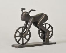 "Bicycle Man", 1991, bronze, 5 1/2 x 3 x 6 1/2", AP edition of 10