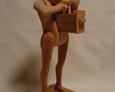 File Cabinet Man, 1980, pine wood, 8 3/4 x 3 3/4 x 3 1/2"