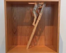 Man Escaping from Box, 2001, pine wood, 15 1/4 x 11 3/4 x 5 7/8"