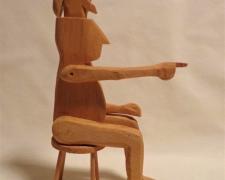 Man with Beast in Head (Small), 1979, pine wood, 6 3/4 x 1 5/8 x 3 1/4"