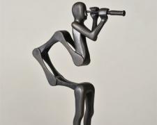 "Man with Telescope", 1992, bronze, 10 5/8 x 3 1/8 x 7 1/4", AP edition of 10