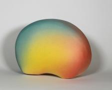 "Blooming Moonrise" (view 1), 2026, ceramic, glaze, 6 x 4 1/2 x 4"