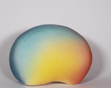 "Blooming Moonrise" (view 2), 2026, ceramic, glaze, 6 x 4 1/2 x 4"