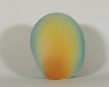 "Flame Point" (view 1), 2026, ceramic, glaze, 7 x 6 1/2 x 4 1/2"