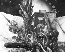 Pulsating Still Life_Composition in Green "Pulsating Still Life_Composition in Green", 2021, graphite on paper, 93 x 70 1/2"