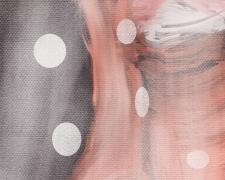 Catherine Asher Morgan, "Pensive Bride", 2022, digital photography and digital painting on silk, f.s. 25 1/2 x 15" / i.s. 21 1/2 x 11"
