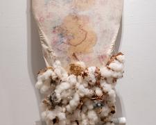 "Product Of The American South", 2021, mixed media: transfer print, found objects, 52 x 13 x 1 1/2" (Detail View 3)