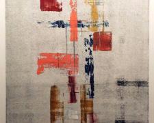 Prayer Wall Study, 2003, enamel on glass monoprint, i.s. 18 1/2 x 13" / f.s. 30 1/2 x 25 1/4"