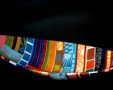 Thoughts of Summer (View 2), 2014, kiln cast and drop formed mosaic glass, 10 x 10 x 31"