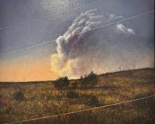 "Cloud and Wires", 2003, oil on linen, 24 x 24"
