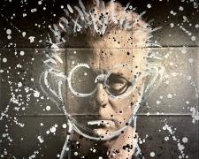 "Untitled (Warhol self-portrait)", digital prints on canvas, 30 x 30"