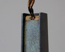 Ascent (Diver Series), 2005, bronze, steel, 52 x 7 x 7", ed. 1/9