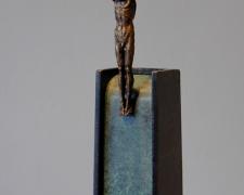 Kinesis (Diver Series), 2005, bronze, steel, 52 x 7 x 7", ed. 1/9