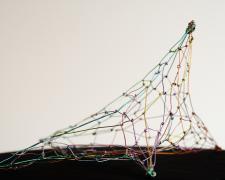 "Gravity", 2025, wire, 15 x 15 x 8" (alternate view)
