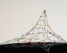 "Gravity", 2025, wire, 15 x 15 x 8" (alternate view)