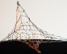 "Gravity", 2025, wire, 15 x 15 x 8" (alternate view)