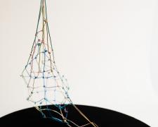 "Peaks", 2025, wire, 12 x 12 x 9" (alternate view)