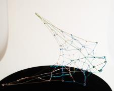 "Peaks", 2025, wire, 12 x 12 x 9" (alternate view)