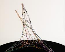 "Reach", 2025, wire, 15 x 15 x 8" (alternate view)