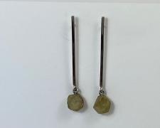 Heidi Gerstacker, "Rustle Long Drop Earrings", 2022, sterling silver, natural stone, 1 1/2" length