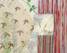 "In Bloom Series #15", 2025, mixed media on canvas, 24 x 24"