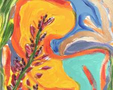 "In Bloom Series #7", 2024, acrylic on canvas, 12 x 12"
