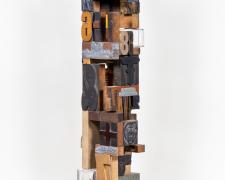 John Mark Sager, "Best Wishes to the Whole Town", 2022, assemblage, 24 x 7 x 7"