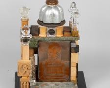 "Collage City", 2024, assemblage, 15 x 12 x 8 1/2" (view 2)