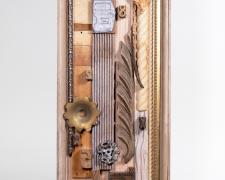 John Mark Sager, "Palm d'or", 2022, assemblage, 24 x 10 x 2"