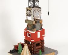 "Rebuilding Cities", 2024, assemblage, 21 x 12 x 8 1/2" (view 1)