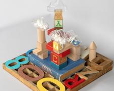 "The City Without a Name", 2025, assemblage, 11 x 12 1/2 x 12 1/2" (view 1)