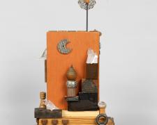 "This City of Ours", 2025, assemblage, 18 x 18 x 11 1/2" (view 2)
