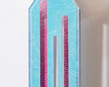 Saladillo I, 2021, oil based markers and spray paint on Plexiglas, zip ties, 4" x 4.5" x 11"