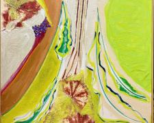 "English Garden Series #1", 2024, mixed media on canvas, f.s. 30 1/2 x 30 1/2"