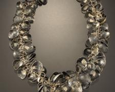 "Shell Necklace", 2003, sterling silver and unknown found silver-grey beach shells (OBX, NC), 24 x 1 x 1"