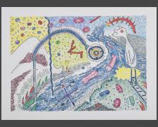 "Side Effects", 2006, ink and color pencil on Stonehenge paper, 6 1/2 x 8 7/8"