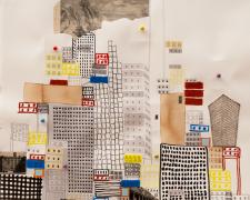 "Smoke", 2024, mixed media, p.s. 30 x 22 x 1/2" / f.s. 34 x 26 x 1 1/2"