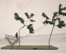 "Souls of Black Folks" (Detail of Green Space | View 8), 2022, mixed media installation | Green Spaces: 5 x 3" each (variable heights)