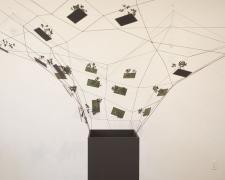 "Souls of Black Folks" (View 1), 2022, mixed media installation | Green Spaces: 5 x 3" each (variable heights)