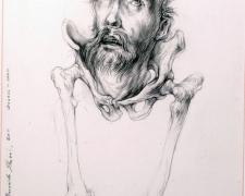 St. Francis via Bernardo Strozzi, 2011, graphite on paper, 8 7/8 x 5 3/4"