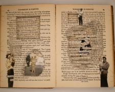 "Tomorrow is Forever", 2024, bound book, found objects, photo etchings, 7 1/2 x 11"