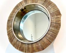 Tarina Frank, "Paper Mirror", 2023, mirror, paper, metal, 12 x 12 x 5"