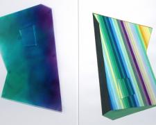 The Other, 2016, gouache, painted plexiglas on paper, 42 x 28"