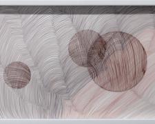 "Topographies of a Place to Know: Neighborhood 2", 2020, micron markers, Mylar, 10 x 20"
