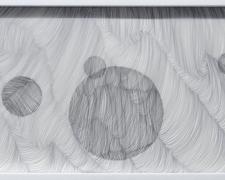"Topographies of a Place to Know: Neighborhood 3", 2020, micron markers, Mylar, 10 x 20"
